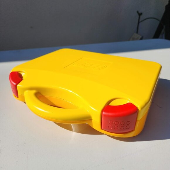 LEGO Yellow Plastic Carrying Carry Case Storage Box w Handle Dividers Organizer - Picture 4 of 13